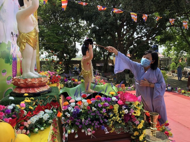 The Buddha bath Rite on occasion of His Birthday 2021 at Dong Cao Pagoda